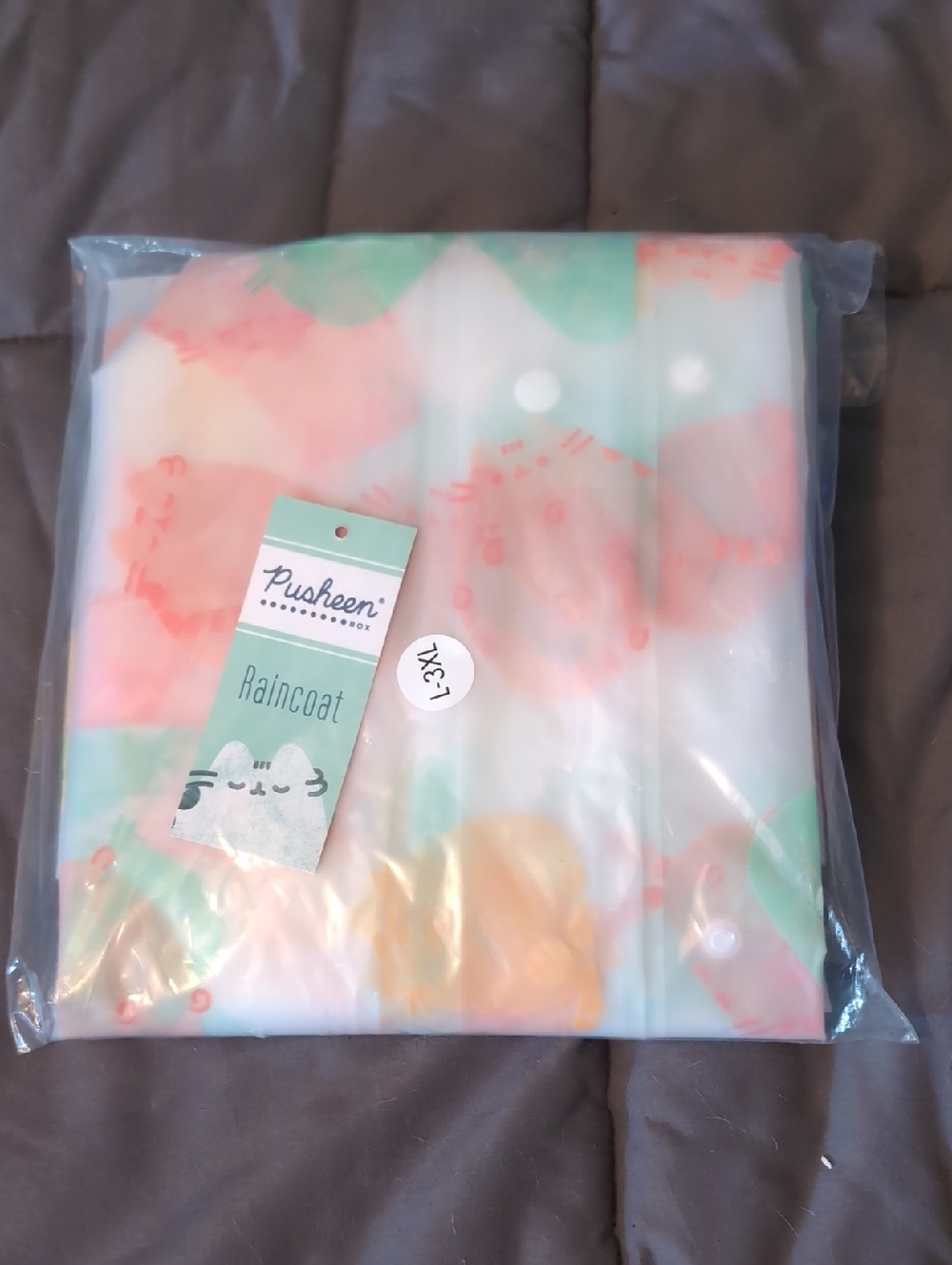 Pusheen Mint & Peach Raincoat Size L-3XL 🩷💚